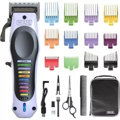 Tondeuse à cheveux WAHL ColorPro sans fil - 120 min d'autonomie - Blanc/Noir
