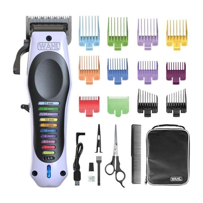 Tondeuse à cheveux WAHL ColorPro sans fil - 120 min d'autonomie - Blanc/Noir