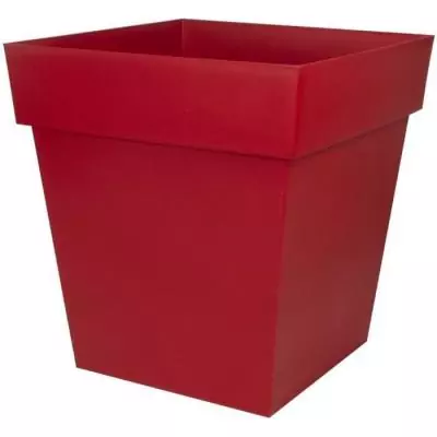 Pot carré Toscane - 50 cm - 87 L - Rouge, Made in France