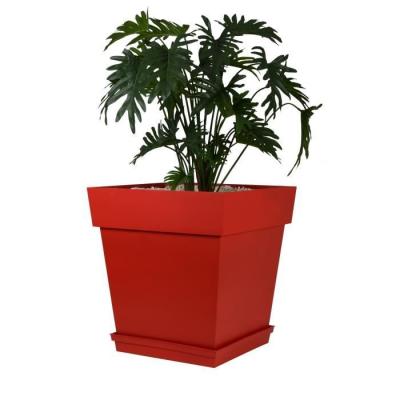 Pot carré Toscane - 50 cm - 87 L - Rouge, Made in France
