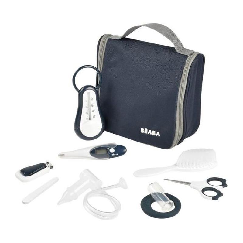 Trousse de Toilette Bébé BÉABA - 9 Accessoires - Thermomètre Bain et Digital