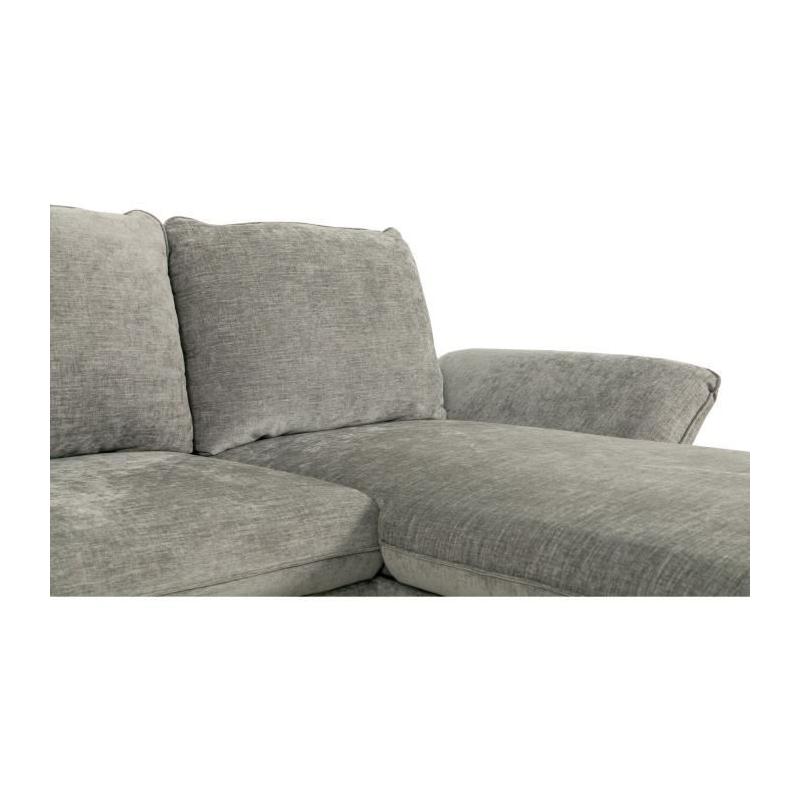 Canapé d'angle convertible réversible - CANDY Gris - Coffre - CASAPY