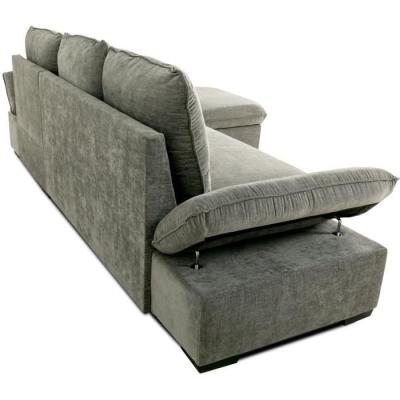 Canapé d'angle convertible réversible - CANDY Gris - Coffre - CASAPY