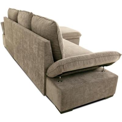 Canapé d'angle convertible réversible - 4 places - Beige - Coffre - 297x148x85 cm