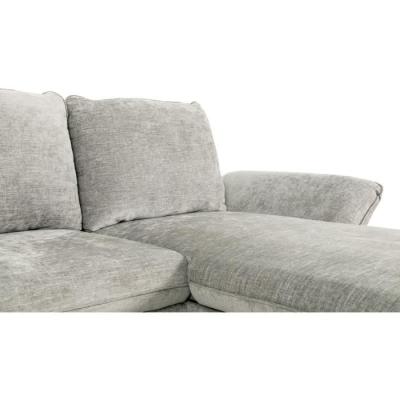 Canapé d'angle réversible 4 places CANDY Gris clair - Coffre - CASAPY