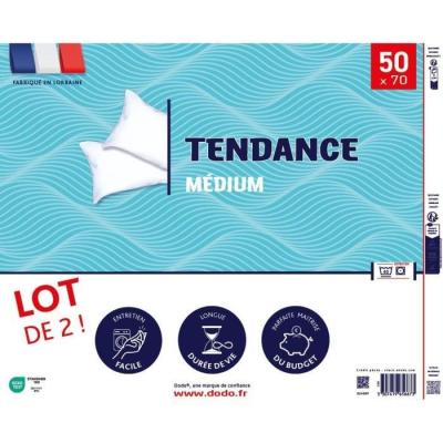 Lot de 2 oreillers Tendance 50x70 cm - 100% Polyester