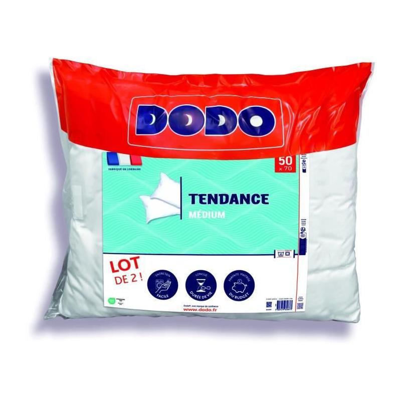 Lot de 2 oreillers Tendance 50x70 cm - 100% Polyester