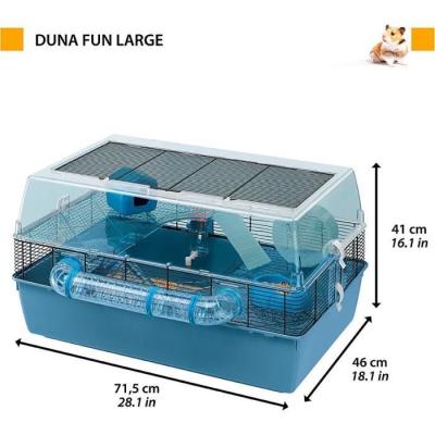 Cage FERPLAST DUNA FUN LARGE - Bleu - 3 étages - Spacieuse et ludique