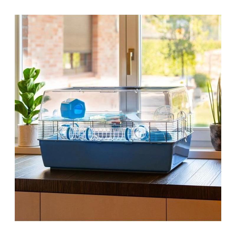 Cage FERPLAST DUNA FUN LARGE - Bleu - 3 étages - Spacieuse et ludique
