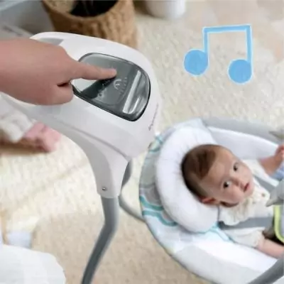 Balancelle bébé électrique pivotante 180° - Everston: 6 vitesses & 3 directions