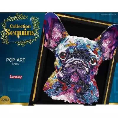 Kit loisir créatif LANSAY - Sequins Pop art chien - 14 ans+