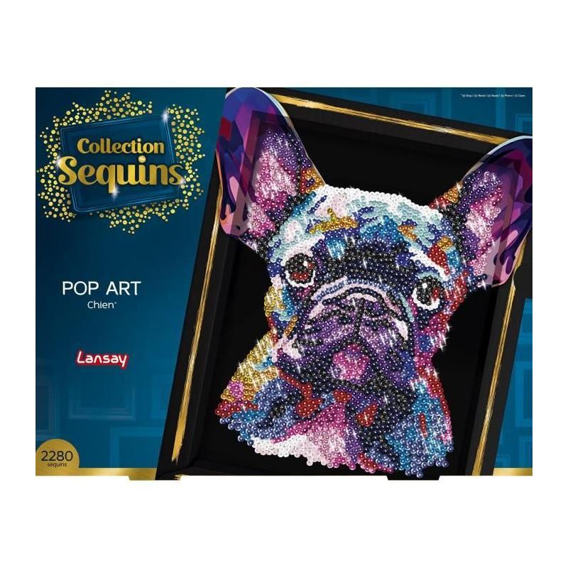 Kit loisir créatif LANSAY - Sequins Pop art chien - 14 ans+