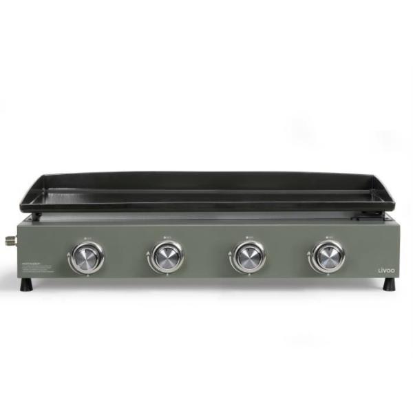 Plancha gaz - LIVOO - DOC325 - 4 brûleurs - Vert / Noir
