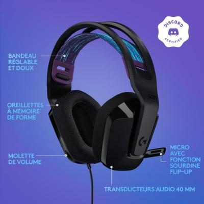 Casque Gamer Logitech G335 Noir - Léger et Filaire