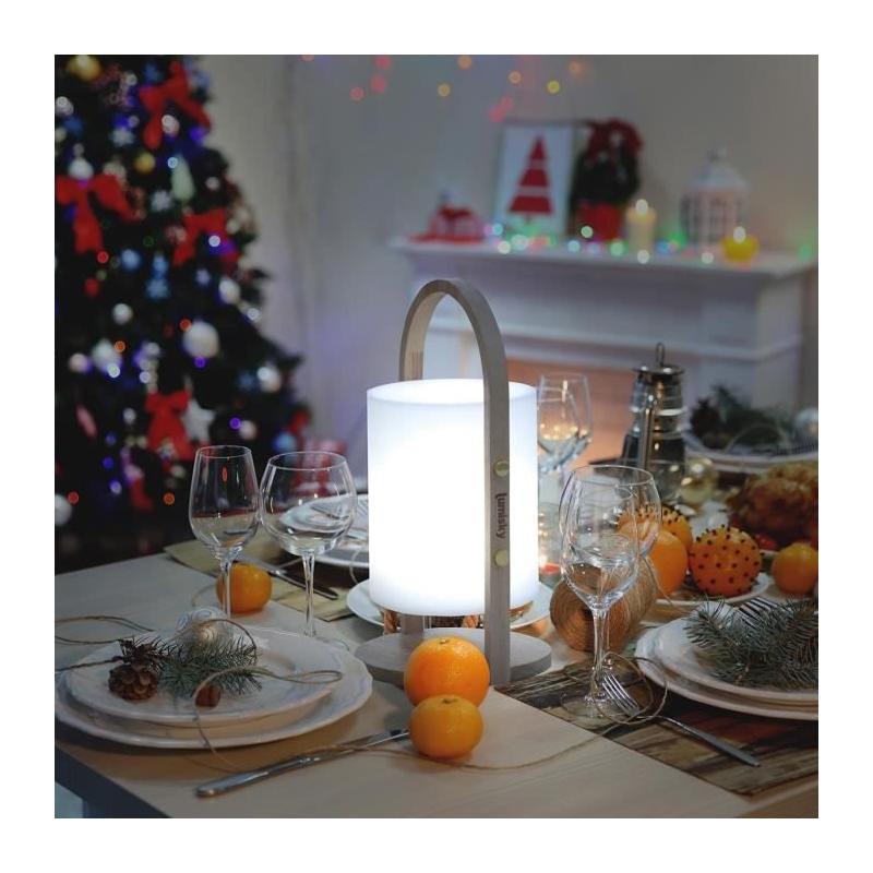 Lanterne LED Woody LUMISKY - Blanc - Design scandinave