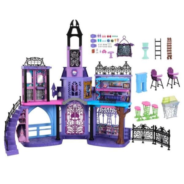 MONSTER HIGH Le Lycée Hanté-Maison de Poupées, plus de 35 accessoires - Monster High - HLP88