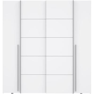 Armoire NARAGO Blanche - 2 portes coulissantes + 2 battantes - Eco-friendly Armoire NARAGO Blanche - 2 portes coulissantes + 2 battantes - Eco-friendly