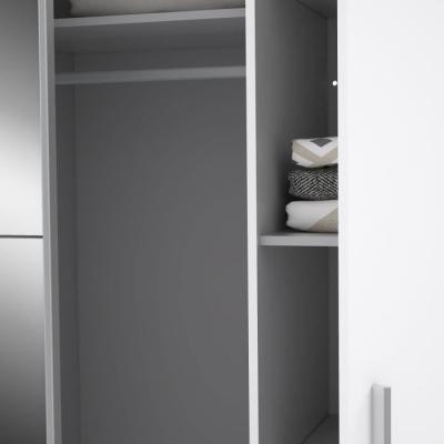 Armoire NARAGO Blanche - 2 portes coulissantes + 2 battantes - Eco-friendly Armoire NARAGO Blanche - 2 portes coulissantes + 2 battantes - Eco-friendly