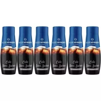 Concentrés SODASTREAM - Lot de 6 saveurs Cola sans sucres - Jusqu'à 54L - 440ml