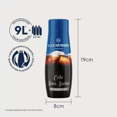 Concentrés SODASTREAM - Lot de 6 saveurs Cola sans sucres - Jusqu'à 54L - 440ml Concentrés SODASTREAM - Lot de 6 saveurs Cola sans sucres - Jusqu'à 54L - 440ml