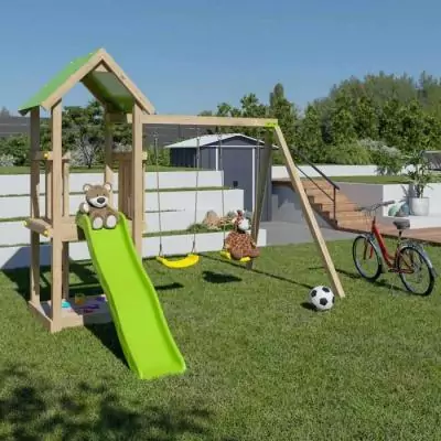 Aire de jeux bois EASY XPERIENCE TRIGANO - 6 enfants