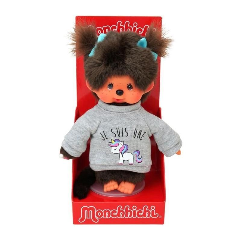 Peluche Monchhichi Licorne 20 cm - Douceur enchantée