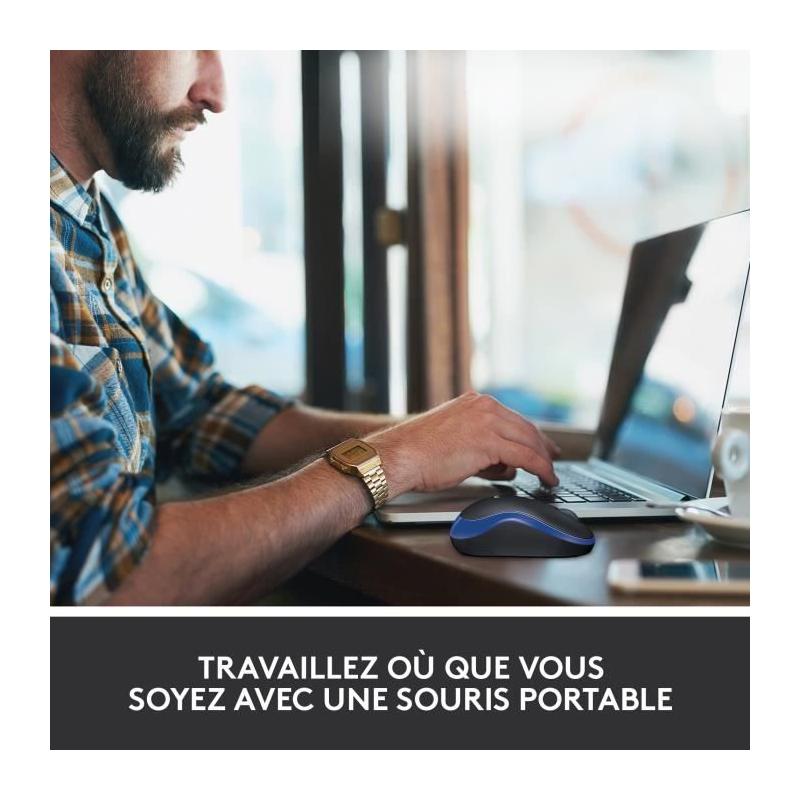 Souris sans fil Logitech M185 Bleu - Compacte et Pratique