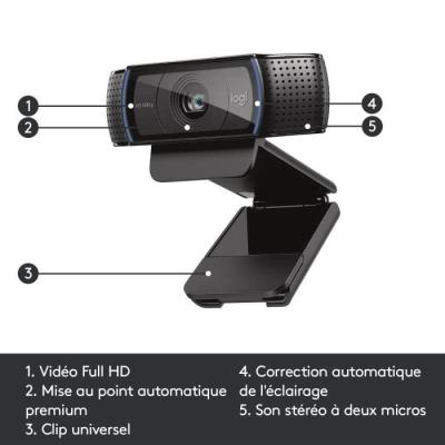 Webcam Full HD 1080p Logitech C920 - Dimensions compactes
