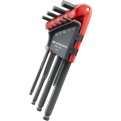 Ensemble de 9 Clés Mâles Longues 6 pans FACOM - Prêt pour le travail avec support de rangement