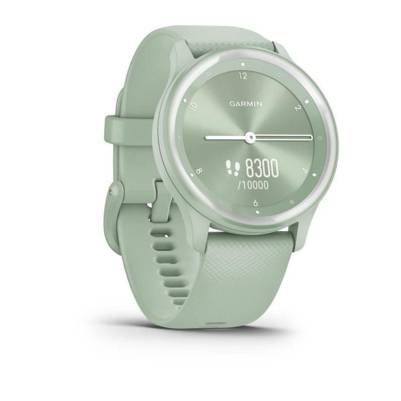 Montre de sport connectée GARMIN Vivomove Sport - Vert d'eau Silver