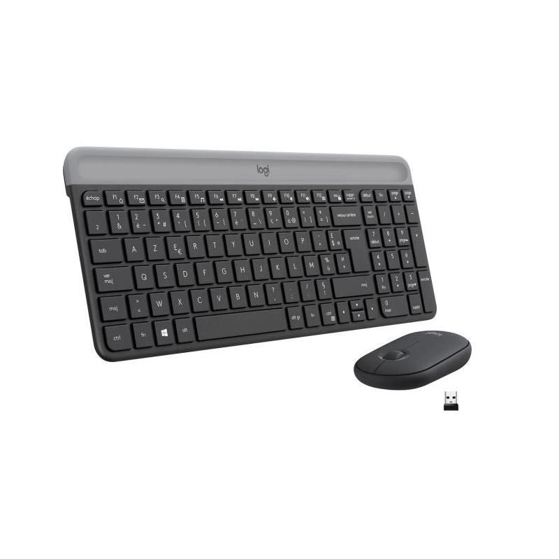 Ensemble Clavier Souris Logitech MK470 Slim Noir - Sans fil et Silencieux