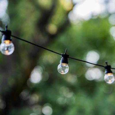 Guirlande solaire transparente - 10 globes - LED blanc chaud