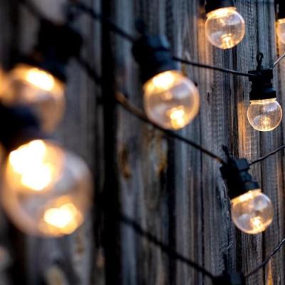 Guirlande solaire transparente - 10 globes - LED blanc chaud