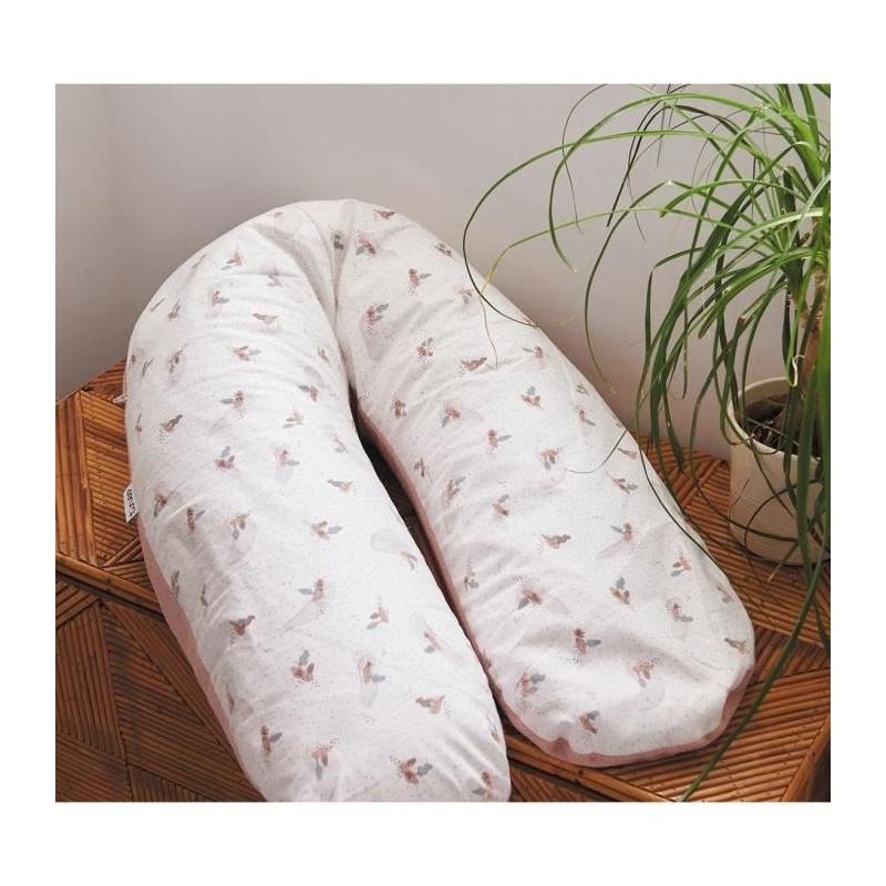 Coussin de maternité TINEO rose en éponge microfibre