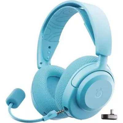 Casque gaming sans fil - STEELSERIES - Arctis Nova 3PW - Autonomie 40h - Bluetooth + 2,4 GHz - Couleur Bleu ciel Casque gaming sans fil - STEELSERIES - Arctis Nova 3PW - Autonomie 40h - Bluetooth + 2,4 GHz - Couleur Bleu ciel