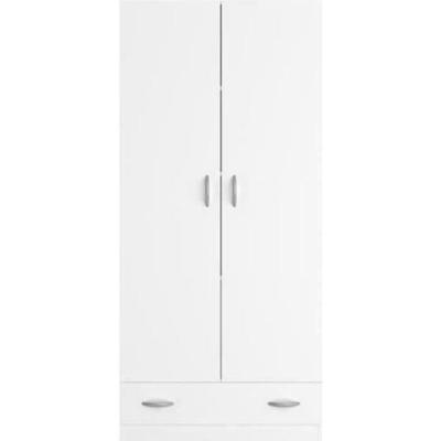 Armoire 2 portes battantes + 1 tiroir blanc - Made in France