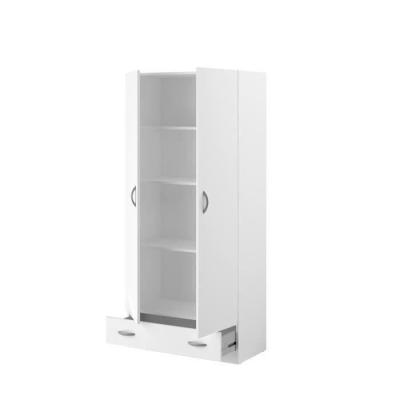Armoire 2 portes battantes + 1 tiroir blanc - Made in France