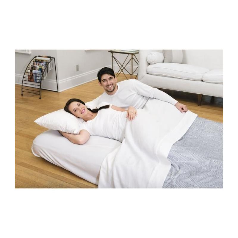Matelas gonflable double Horizon avec pompe électrique et sac - Bleu