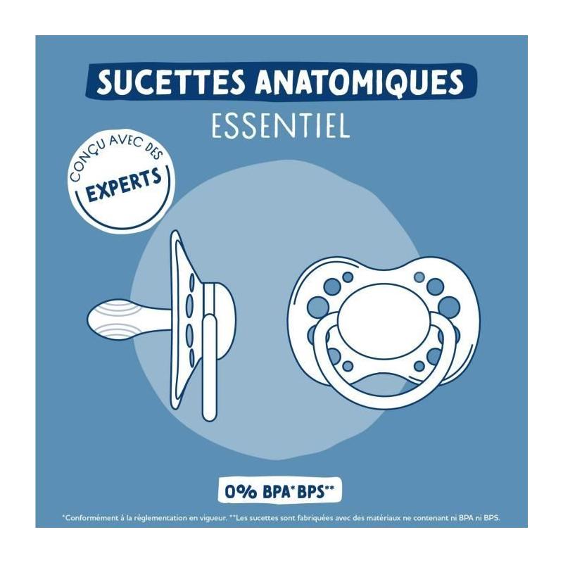 Sucettes anatomiques Dodie Hippo pour bébés de +6 mois - Lot de 2