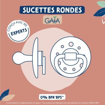 Sucette Dodie Gaia +0m Bord de Mer Lot de 2 - Caoutchouc naturel - Blanc