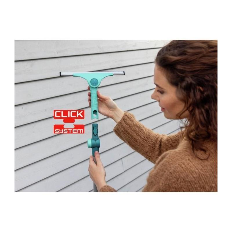 Raclette vitres 2-en-1 LEIFHEIT M Pro Reach - 28 cm - Turquoise