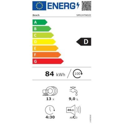 Lave-vaisselle BOSCH SMS2HTW02E SER2 - Performances Silencieuses