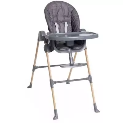 Chaise haute CHICCO Polly Essential - Gris Coal - Pratique et confortable