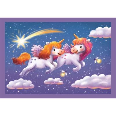 Puzzle 4 en 1 - Une journée magique avec les licornes