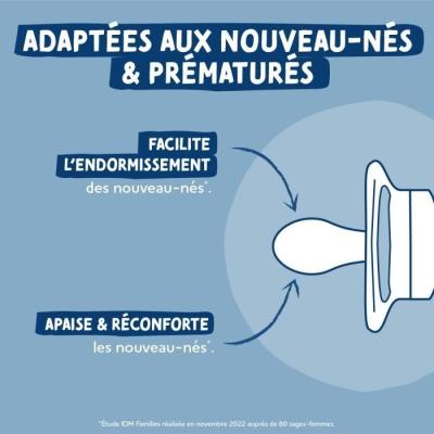 Sucettes anatomiques Dodie pour nouveau-nés - 0/2 mois - Format Crabe
