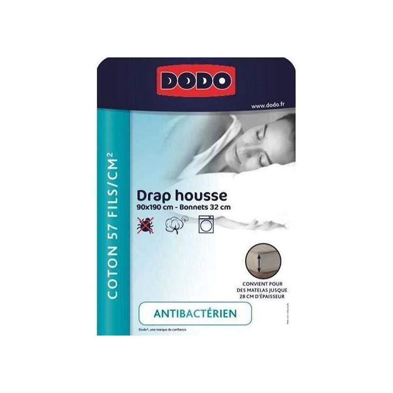 Drap housse DODO 90x190 cm en coton - Coutil 32 cm