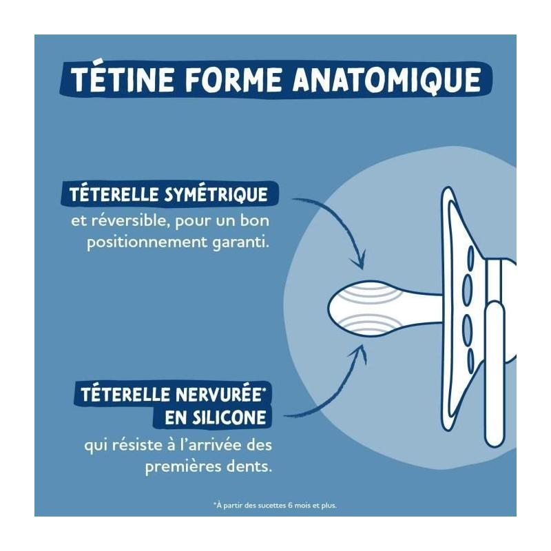 Lot de 2 sucettes anatomiques Dodie - Loutre, taille 0/6 mois
