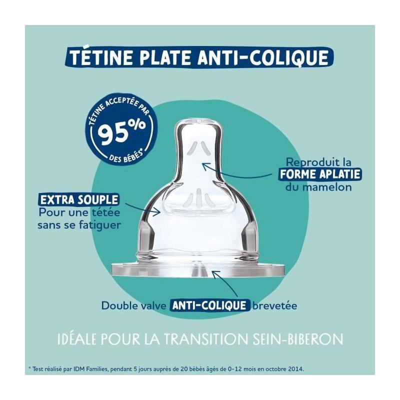 Lot de 3 biberons Dodie 270ml - Tétine plate - Vert