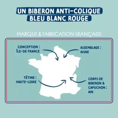 Lot de 3 biberons Dodie 270ml - Tétine plate - Vert