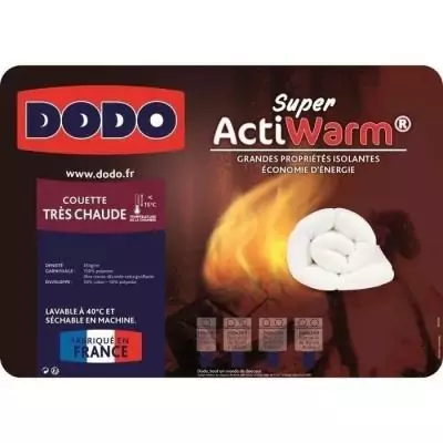 Couette très chaude DODO SUPER ACTIWARM 450 g/m² - Made in France Couette très chaude DODO SUPER ACTIWARM 450 g/m² - Made in France